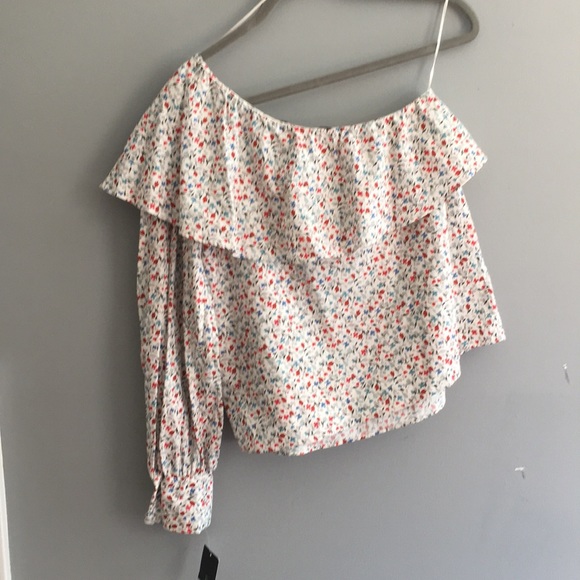 NWT Zara floral one shoulder top - Picture 3 of 5